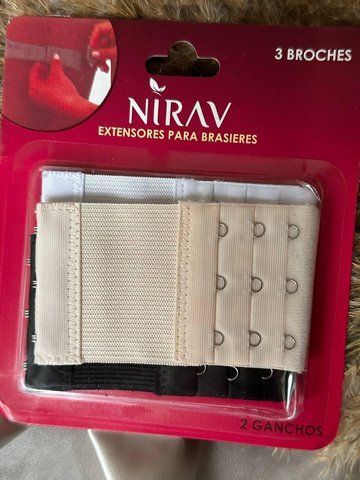 Набір застібок-подовжувачів для бюстгальтера NIRAV 3 шт., еластичні розширювачі обхвату на 3 гачки, чорні білі бежеві 1127 фото