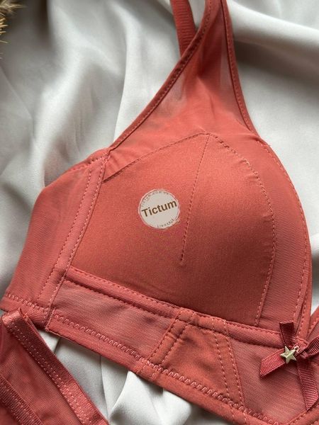 Комплект бюстгальтер без кісточок + трусики сліпи W99B Люся теракотовий 85B 1299 фото