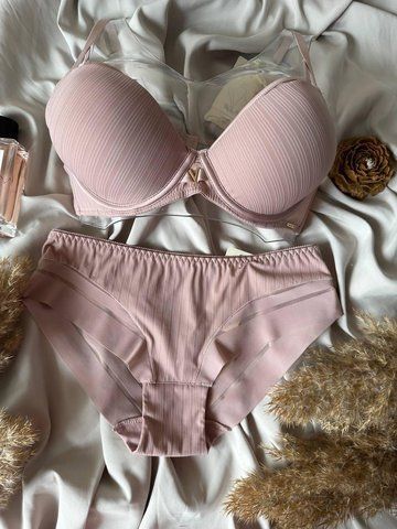 Комплект бюстгальтер push-up + трусики слипы 8319В Weiyesi коричневый 85B 1319-в фото