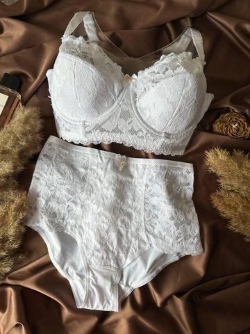 Комплект бюстгальтер напівкорсет + трусики сліпи 11863 Lanny Mode білий 85D 1350 фото